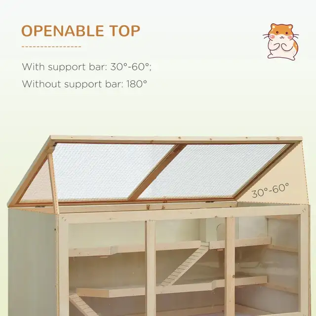 45.3"x22.4"x21.7" Wooden Hamster Cage Rat Cage, Natural Wood in Accessories in Markham / York Region - Image 5