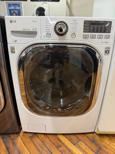  LG white direct drive front load washer, View more