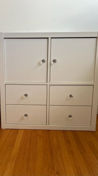 Ikea Kallax White 4 square with drawers & cabinets $160 