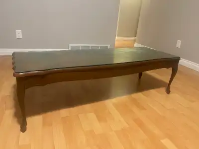 Wood coffee table/tv stand with glass top, View more