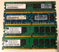 3 x 1 Gb DDR2 667 MHz + 1 x 512 Mb DDR2 667 Mhz DIMM RAM MHz
