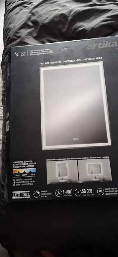 Anti fog LED wall mirror (60×80 cm), View more