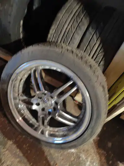 4 Tires + Wheels package. Clearing out my dad's garage. Never used. It was originally for a Honda Pr...