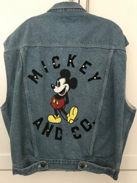 Hand-Painted Mickey Mouse Jean Jacket