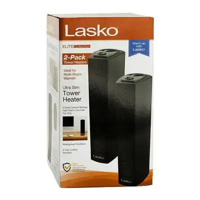Lasko Ultra Slim Tower Heaters – 2 Pack, NEW - $45.00, View more