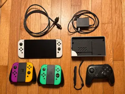 Nintendo Switch OLED, 6 joycons, pro controller and more, View more