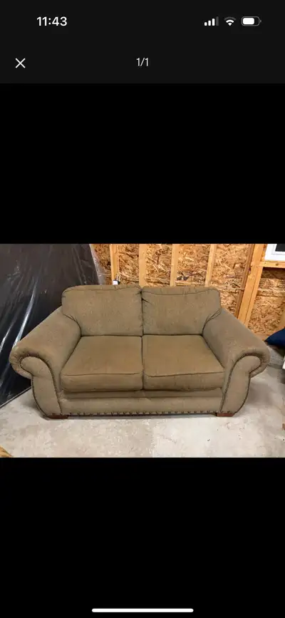 This comfy love seat is perfect for adding a cozy touch to your cottage, rec room, or guest house, f...