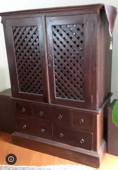 *REDUCED*Solid Teak Wood Hutch  Armoire/Cabinet – OBO, View more