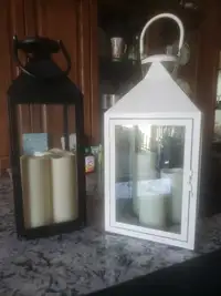 3 candle lanterns, flame less candle lamps