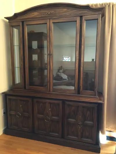 $100 Solid wood Deilcraft buffet and hutch, View more