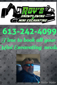 Mini Excavating service available 