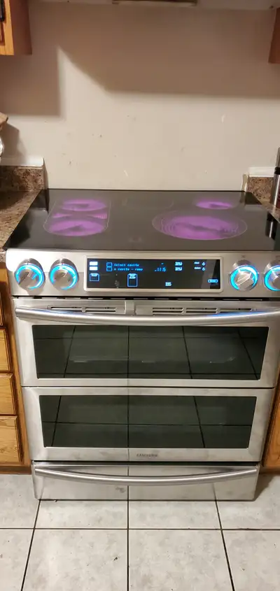 Samsung stainless steel slide in electric Range Dual convection, View more