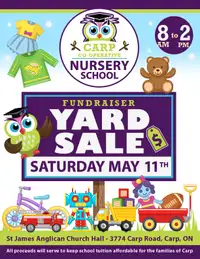 YARD SALE! Carp Co-op Nursery School - May 11