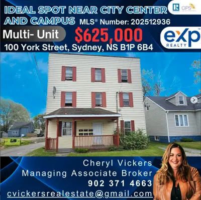New Listing 100 York Street, Sydney, NS B1P 6B4 $625,000 | MLS® Number: 202512936 Listing Details Li...