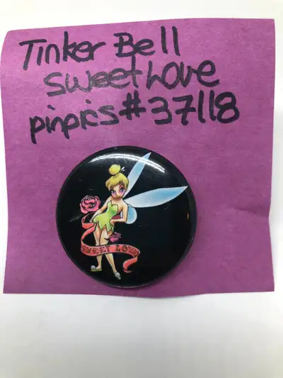 Disney Tinker Bell - Sweet Love Round Button Pin, View more