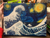 The Great Wave Off Kasagawa on a Starry night 