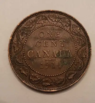Vintage 1914 Canadian One Cent Coin, View more