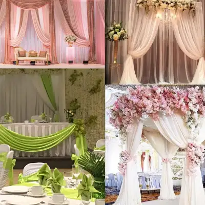 The newest and latest products: backdrops, handmade paper flowers, Mandaps, wall draping, lighting w...