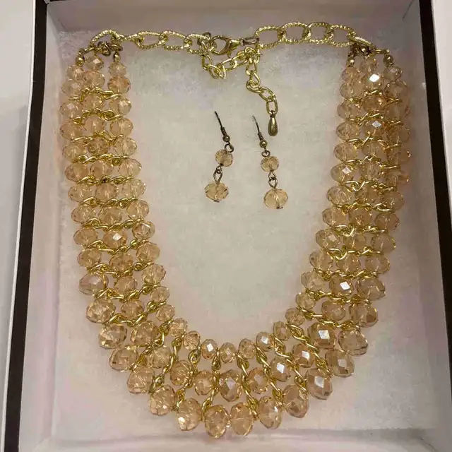 Italian Murano Glass Necklace and Earrings