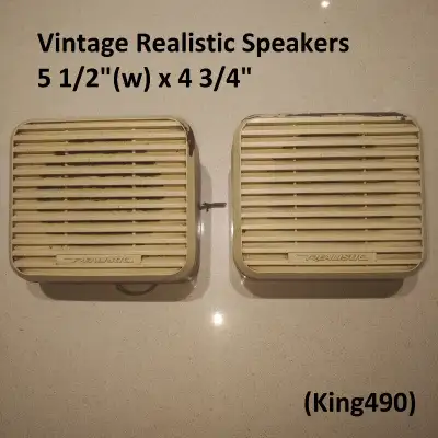 Vintage Speaker - Realistic, Wall Mounted, Pair, 5.5(w) x 4.75, View more