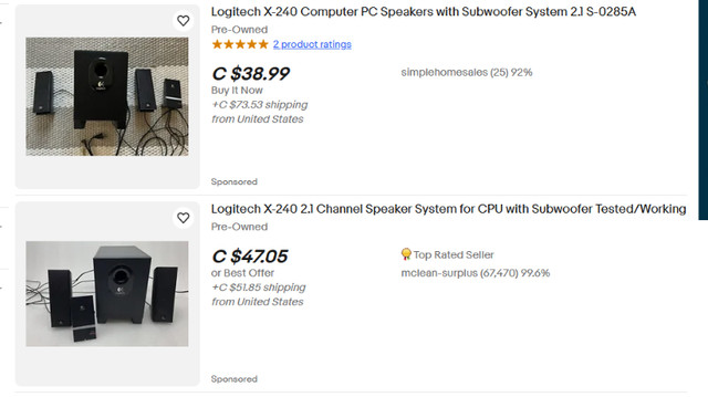 Logitech Speaker X-240 in Speakers in St. Albert - Image 2