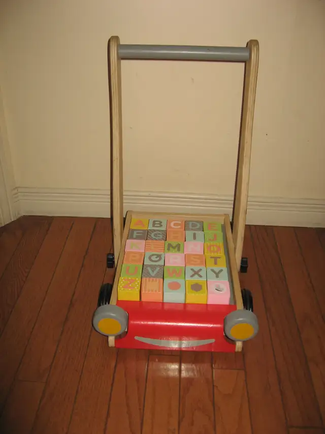 Play Toy Baby Walker with Alphabet - Wooden Push Wagon -Walker in Toys in City of Toronto - Image 3