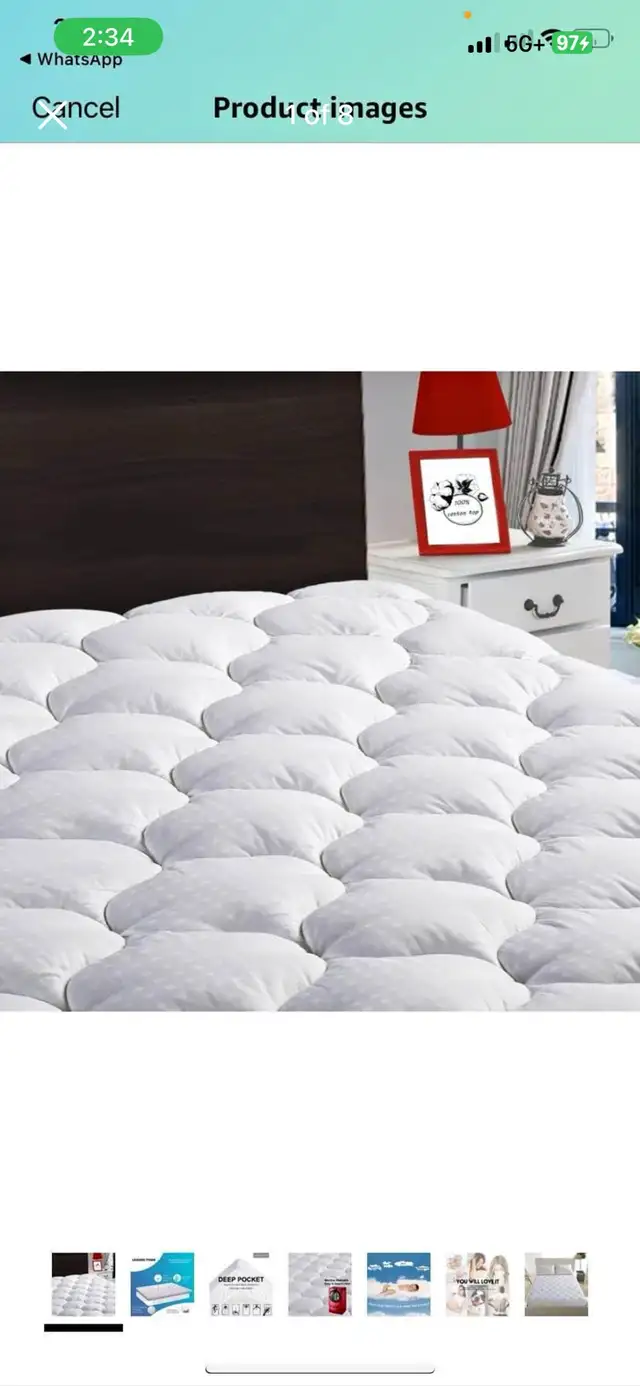 LEISURE TOWN Queen Mattress Pad Cover Cooling Mattress Topper Co in Bedding in Hamilton - Image 2