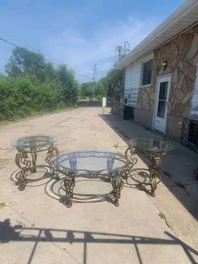 Glass Top Coffee and End Table Set, View more
