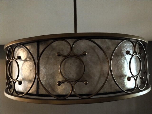 Light Fixture - Pendant, Round Bronze Metal Wrapped Shade in Indoor Lighting & Fans in Markham / York Region - Image 4