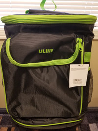 Uline Rolling Cooler / Insulated Delivery Bag - Black/Lime