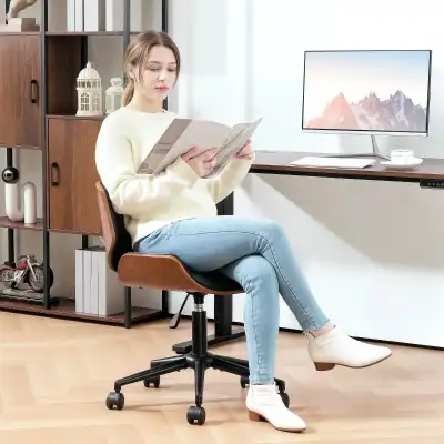 Mid-Century Modern Office Chair No Arms with Wheels, View more