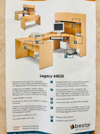 Bestar Legacy #4535 Office Desk Corner Computer Centre.