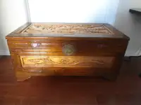 Vintage Chinese Carved Camphor Chest