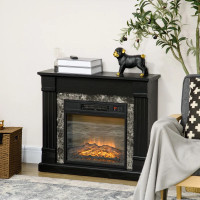 Electric Fireplace Mantel Wood Surround, Freestanding Fireplace 