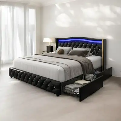 king storage led king bed frame , View more