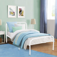 New Kids Twin Metal Bed Frame with Headboard and Footboard