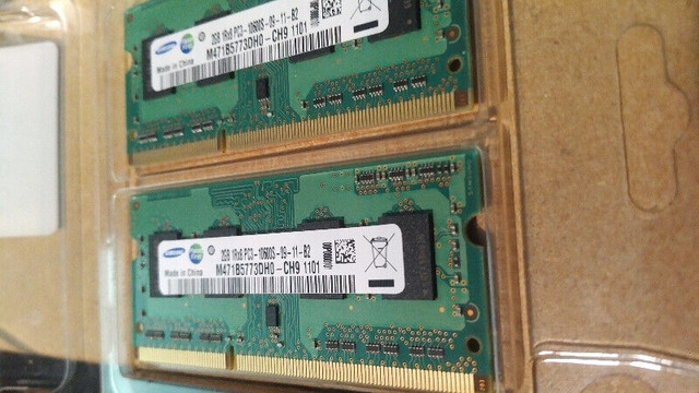 4GB (2x 2GB) DDR3 PC3-10600S 1333Mhz Samsung 204 Pin SoDimm RAM dans Composants de système  à Longueuil/Rive Sud