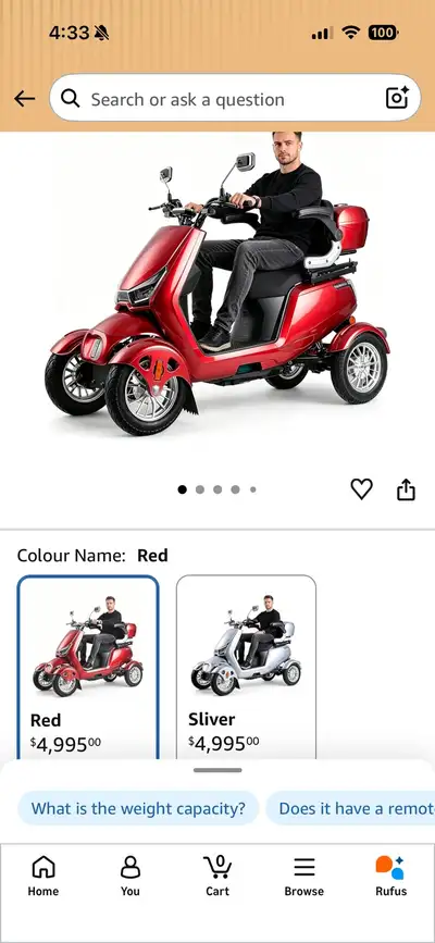 I have a brand new lag Tom mobility mobility Scooter ordered off Amazon paid $ 5000 with shipping ,...