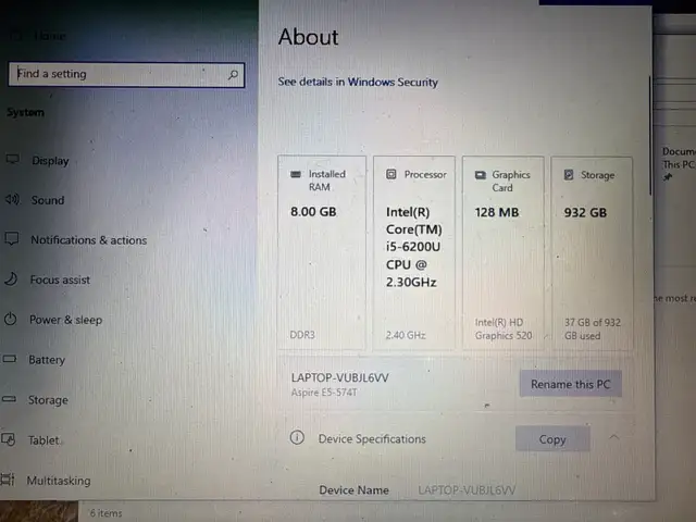 Acer i5 8gb WIN 10 laptop in Laptops in Barrie - Image 5
