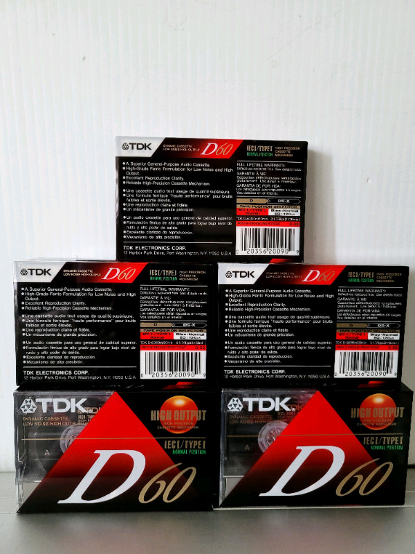 12X TDK  D60 Normal  Bias  Type-1 Blank  Audio Cassettes $5 Each dans CD, DVD et Blu-ray  à Ville de Montréal - Image 3