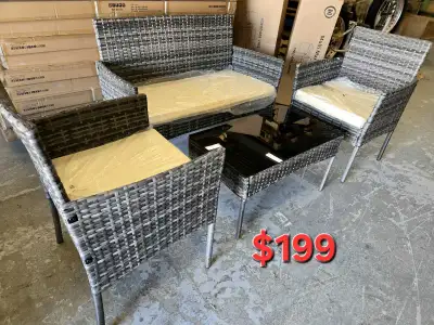 Warehouse Patio Furniture Sale with Resonable Price. Hst will apply. Brand New in box. Price range $...