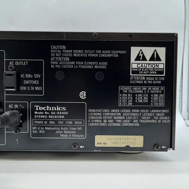 Technics SA-EX400 AV Control Stereo Receiver Tested in Stereo Systems & Home Theatre in City of Toronto - Image 10