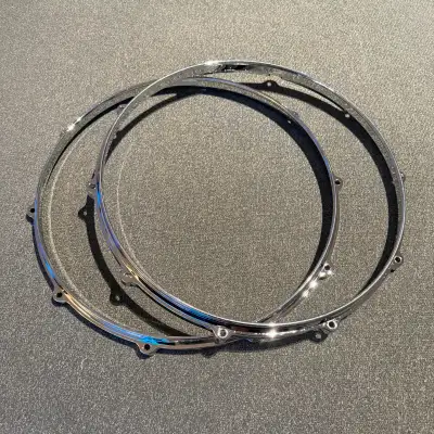 Yamaha 14” Aluminum Die Cast Hoops Snare Drum Set Pair Top + Bot, View more