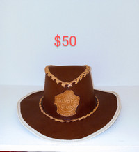 LEATHER COWBOY HAT FROM CUBA,  NEW.
