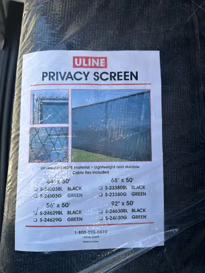 privacy screen 56” x 50’ BLACK, View more