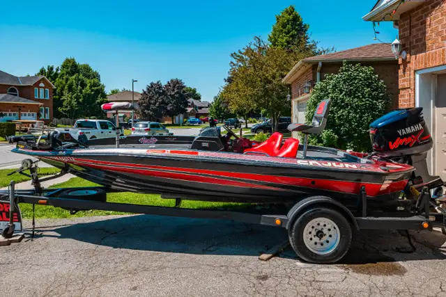 1996 rajun cayjun bass boat 2001 yamaha motor 150hp in Powerboats & Motorboats in Markham / York Region - Image 8