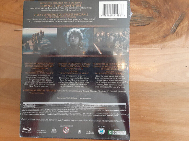 Trilogie HOBBIT version longue BLURAY neuve dans CD, DVD et Blu-ray  à Ouest de l’Île - Image 3