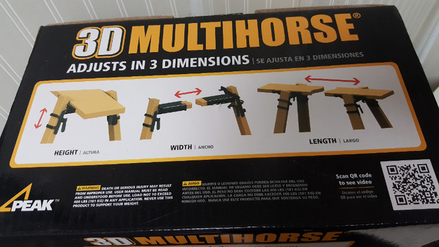 3D MULTIHORSE SAWHORSE NEW IN BOX ADJUSTS ALL STEEL CONSTRUCTION dans Outils à main  à Barrie - Image 2