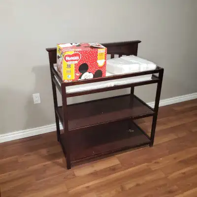 Changing table with diapers $50 firm, View more