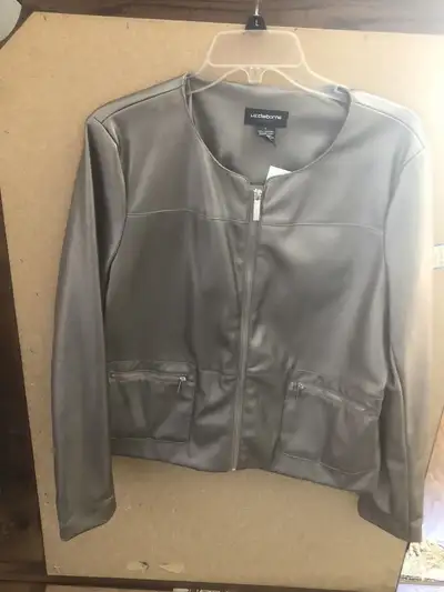Liz Claiborne NWT gold pleather jacket -L, View more